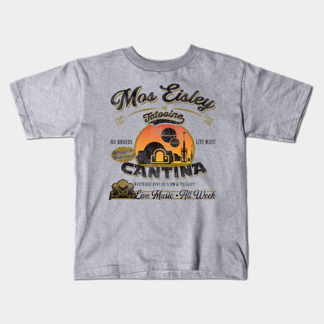 Mos Eisley Cantina Lts Worn Out Kids T-Shirt by Alema Art